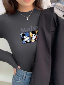 ฝรั่งเศส เรียบง่าย สีทึบ เสื้อสเวตเตอร์ถัก ผู้หญิง เสื้อเชิ้ตฐานขนสัตว์แขนยาวทรงสลิมต่ํา ปกเสื้อ สวมใส่ด้านใน อินเทรนด์ ผู้หญิง แฟชั่น