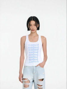 CALLED BACK | Letter Printed Sleeveless Shirt for Girls