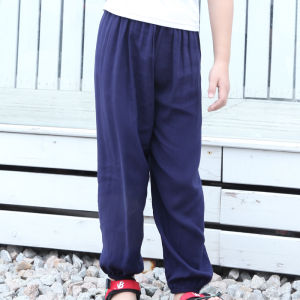 Childrens Cotton Silk Lantern Pants Loose Fit Thin Pure Cotton Home Pants Mosquito Proof Sleepwear for Boys And Girls