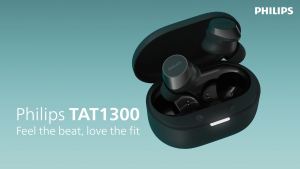 Philips True Wireless Earbuds - Bluetooth 6.0 24H Playtime Dynamic Bass SecureFit IPX4 Splash Proof (TAT1300)