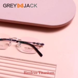 Grey Jack Frame Kacamata Titanium bisa minus Model Half frame Retro Classic New fashion wanita Dewasa Elegant T-9172