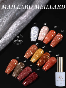 MIANEL 12ML Winter Nails Flash Maillard Disco Broken Diamond Gel Nail Polish Flash Shiny Red Nails Gel Polish White Nails