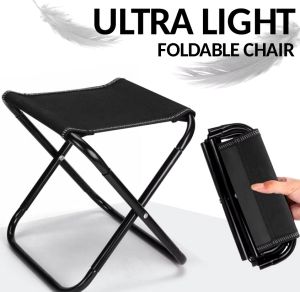 Pocket Folding Chair Mini Portable Ultra Light Stainless Steel Waterproof Oxford Cloth Hiking Fishing