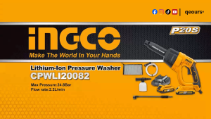INGCO 20V 6 PATTERN CORDLESS PRESSURE WASHER | MAX 24.8BAR | CPWLI20082 CPWLI2008