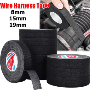 5 Roll 15 Meter Wire Loom Harness Tape / Speaker Wiring Harness Cloth Tape / Black Adhesive Fabric Tape for Automobile / Electrical Wire Harnessing Noise Dampening Heat Proof