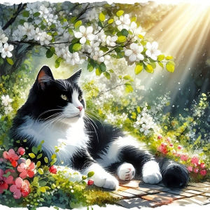 Huacan 5D Diamond Painting Cat Rhinestones Full Square Round Mosaic Landscape Handmade Gift Craft Kit