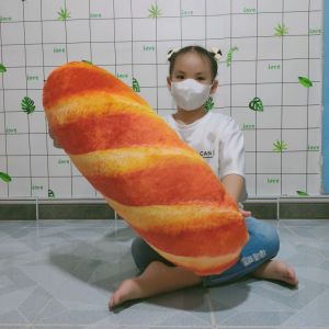 GỐI ÔM NGỦ HÌNH BÁNH MÌ 65CM VẢI NHUNG MỊN HÀNG CAO CẤP AN TOÀN CHO BÉ