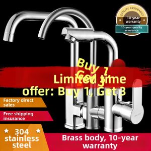 Hot and Cold Splash-Proof Brass & Stainless Steel Sink Faucet