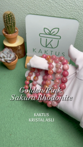 KAKTUS Golden Sakura Rhodonite Crystal Bracelet for love and compassion