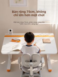 QIMIAOWU | Height Adjustable Large White Study Table Wide Solid Wood