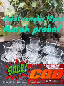 paket cangkir kopi 12pcs/gelas kopi/gelas beling/cangkir kopi