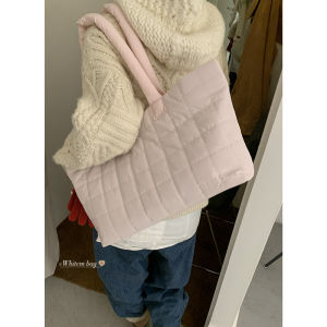 Fashionable Nylon down Jacket Womens Winter Tote Bag Large Capacity College Style Casual Handbag Soft Polyester Lining