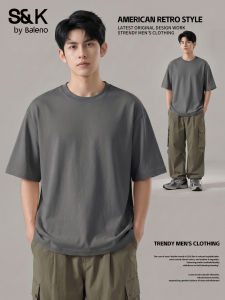 BALENO | Cool Silk Summer Deep Gray Vintage Loose Mens T-shirt