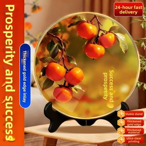 YICHENGXUAN | Auspicious Tangerine Modern Decorative Plaque