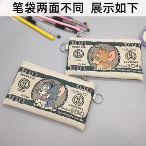 Large Capacity Cat And Mouse Wallet Tom And Jerry Cartoon Print Long Wallet for Boys And Girls Middle School Students High School