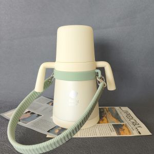 Portable Silicone Cup Holder Bottle Holder Baby Care 240ml Milk Bottle Protective Cover Base Anti-wear Handle Rope