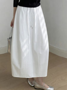 YAYANGREN | White Summer Breathable Casual Lazy Style Adjustable Waist Half Skirt
