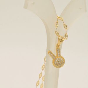 Hyl Jewelry 305N Kalung Titanium Wanita Karat Emas Silver Asli Panjang Muda Dan Anti Luntur