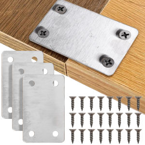 1/5/10Sets Stainless Steel 4 Holes Wooden Angle-Corner Brackets Furniture Flat Mending Repair Plate 60*38mm Furniture Accessories