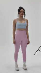 Quần Yoga Nữ Cạp Cao Thoáng Khí Màu Trơn Chất Liệu Co Giãn Thích Hợp Cho Tập Gym Chạy Bộ Và Các Hoạt Động Ngoài Trời