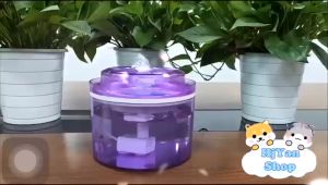 Máy lọc nước uống nước tự động trong suốt cho mèo chó đài phun nước cho thú cưng đèn led+bơm tự ngắt điện khi thiếu nước