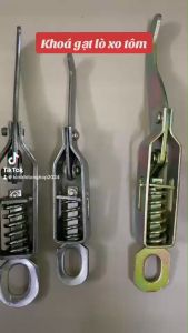 khoá gạt lò xo đuôi tôm 25cm và 30m chất liệu INOX SÁT mạ