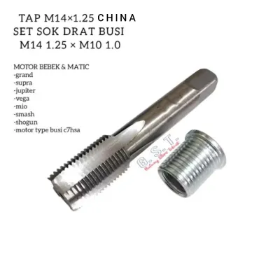 Paket tap M14×1.25 set sok drat verbos drat busi bebek matic grand supra mio jupiter c7 4tak
