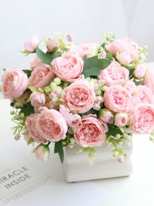 Artificial Rose Bouquet Plastic Handheld Flowers Silk Dried Flowers Wedding Decoration Home Decoration Decorative Accessories