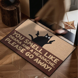 VIKAMA Weird Cat Rug - Indoor and Outdoor Welcome Floor Mat Anti-Slip Door Mat Porch Entrance Carpet Home Decoration