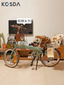 KOSDA 22 Inch Aluminum Alloy Portable Folding Bicycle Womens Style Child Carrier Adult Bike Lightweight Travel Friendly