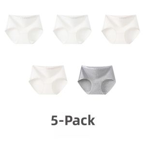 PIER N°5 | Herbal Initial Color Extended Crotch Pure Cotton Womens Underwear Antibacterial Seamless Class A Baby Cotton Mid Waist Sports Style Triangle Panties