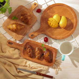 Rectangular Wooden Plank for Pizza Bread Cake Baking and Steak Serving