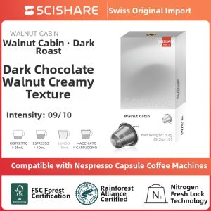 Black Coffee Capsules Compatible with Nespresso Coffee Machine 10 Capsules SCISHARE