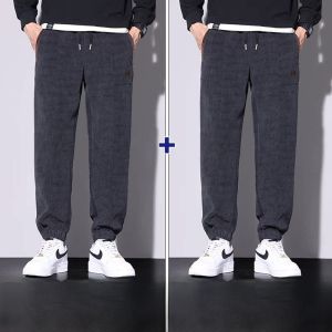 ROMON | Romon Mens Corduroy Pants Autumn Winter Loose Fit Sweatpants Trendy Heavyweight Sport Casual Long Trousers Youthful Style