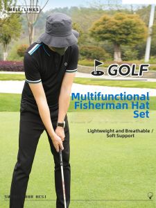 mele links | Sun Protection Ventilated Face Guard Golf Hat Set