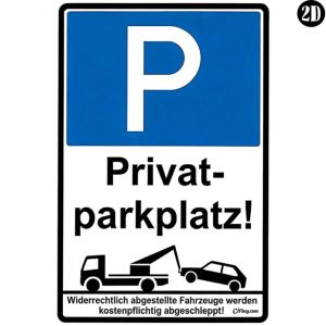 CIFbuy | German Privatparkplatz No Parking Metal Sign Retro Tin Plaque Wall Decor
