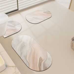 LEKEN | Marble Pattern Soft Diatomaceous Earth Bath Mat U Shape