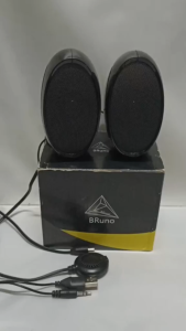 Loa vi tính 2.0 BRUNO (Màu đen) Thiết kế kiểu dáng sang trọng âm thanh cực hay kết nối có dây jack USB+3.5MM