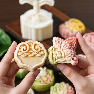 ขนมจีนถั่วเขียวแบบบดมือสไตล์ไต้หวันแบบอเมริกัน ชุดทำขนม MOONCAKE แบบพิมพ์น้ำตก สำหรับทุกเพศทุกวัย