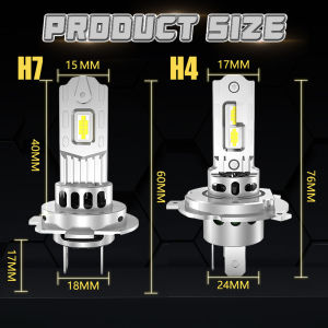 H7 H4 LED Headlights Turbo With Fan LED High Power 1900000LM Plug And Play 6000K Super Bright Lights CANBUS Spotlight Fog Lights