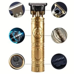 Tông đơ cắt tóc cho nam giới Tông đơ cắt tóc chạy điện không dây Máy cạo râu có thể sạc lại Tông đơ cắt tóc bằng điện Bộ dụng cụ cắt tóc có lược hướng dẫn
