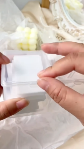 O-KAY 2 Compartment Transparent Nail Makeup Remover Storage Box Nail Tool Makeup Remover Cotton Pad Cotton Swab Storage Box Glitter Storage Box