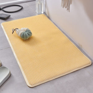 Bathroom Mat Foot Rubbing Silicone Anti-Slip Bathing Massage Pad Dead Skin Removal Household Simple Style Pure Color Floor Mat