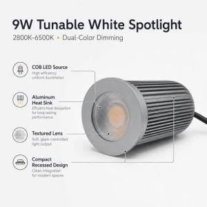 Đèn LED Âm Trần JOYINLED 9W Điều Chỉnh Độ Sáng Không Cấp Độ 2800-6500K Bóng Đèn Cố Định D49.5mm Dùng Trong Nhà Điện Áp AC 90-265V