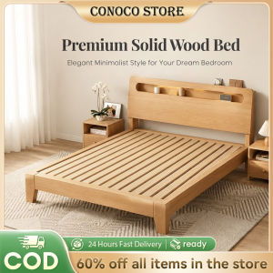 CONOCO mall Solid Wood Bed Frame Pine Wood Super Single/Queen/King Bed Frame Solid Wood Bed Heavy Duty With Headboard Wooden Platform Base Bedroom Furniture