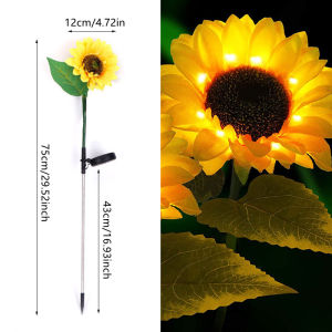 Fairy Lights Outdoor 1/3 Head LED Solar Sunflower Lawn Lights Garden Yard Lawn Light Landscape Garden Home Wedding Decoration