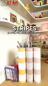 Stripes Summer Waterproof Wall DIY Stickers Home Living Room Wallpaper  Self Adhesive 10M EZ Art