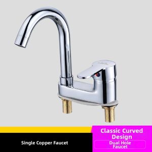 Full Copper Hot & Cold Basin Faucet 2 Holes