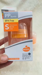 Bình Sữa Wesser pp màu trắng loại cổ hẹp dung tích 250ml 140ml 60ml / Bình sữa cổ hẹp Wesser