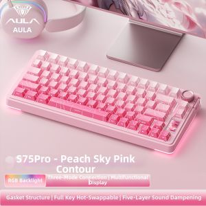 AULA | Wireless Tri-Mode Mechanical Keyboard RGB Display Gaming